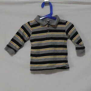 TEDDY'S CHOICE | 18 months | Striped Long Sleeve Polo Shirt